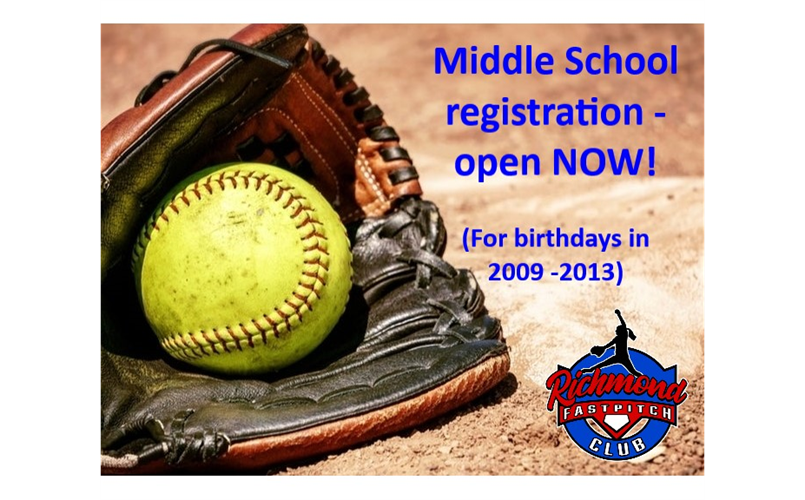 Middle School registration - open NOW!